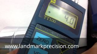 Ultrasonic thickness gauge TT100  how to check velocity of known thickness [upl. by Cirle]