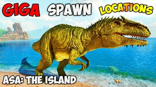 ASA BEST Giga Spawn LOCATIONS  ARK Survival Ascended The Island [upl. by Takeo]