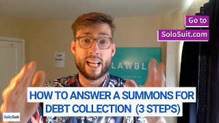 How to Answer a Summons for a Debt Collection Lawsuit In 3 Steps [upl. by Yerfdog340]