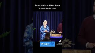 Sanna Marin Ruotsinkielen taito Vs Riikka purra [upl. by Croix575]