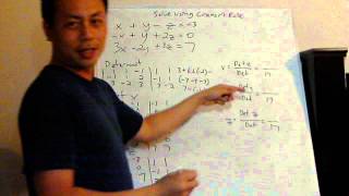 Solving 3x3 Matrices using Cramers Rule [upl. by Gitt858]