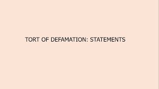 Defamation Statements [upl. by Erodavlas245]