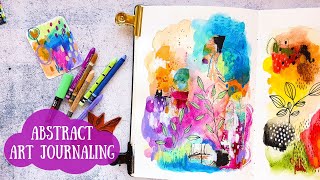 Abstract Mixed Media Art Journaling with Neocolor Crayons [upl. by Yonah2]