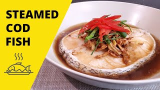 STEAMED COD FISH RECIPE CHINESE STYLE  Homemade Steamed Fish with Fried Ginger and Garlic How to [upl. by Wicks]