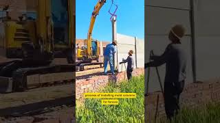 process of installing mold columns for fences [upl. by Natye]