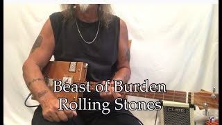 Beast of Burden Rolling Stones lesson for 3 string Cigar Box Guitars easy Beginner [upl. by Reames496]