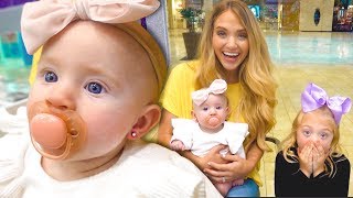 Baby Posie Gets Her Ears Pierced At 4 Months Old CUTEST VIDEO EVER [upl. by Sesom441]