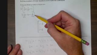 ALEKS Solving a system of linear equations with fractional coefficients BR [upl. by Donoho]