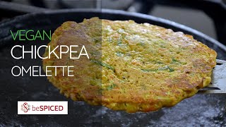 Chickpea Omelette  VEGAN  EGGLESS  GLUTENFREE [upl. by Itsrik537]