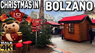 CHRISTMAS IN SOUTH TYROL ITALY  BOLZANO CHRISTMAS MARKET  WALKING TOUR 4K 60FPS [upl. by Adeuga]