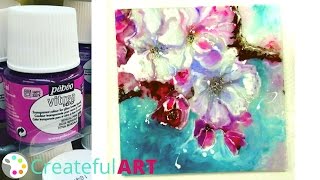 How To Paint Cherry Blossoms Tutorial amp Use Pebeo Vitrea 160 Paints [upl. by Nolyk720]