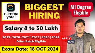 Direct Test Hiring  Off Campus drive 2024 2023202220212020 Batch  Namma Yatri Hiring [upl. by Candace]