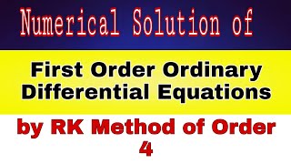 RK method of order 4  Solution of differential equations [upl. by Akinert]