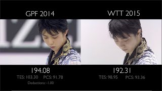 Yuzuru Hanyu FS  Phantom of the Opera  GPF vs WTT [upl. by Anilec]