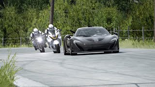 Suzuki Hayabusa vs McLaren P1 vs Superbikes Kawasaki Ninja at Old SPA [upl. by Nylrac]