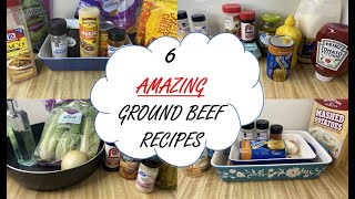 6 of the BEST Ground Beef Recipes  Tasty Quick amp Cheap Dinners [upl. by Nwahsram367]