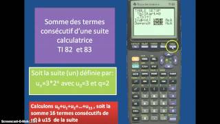 somme suite calculatrice Ti 82 [upl. by Shaine]