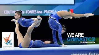 2018 Acrobatic Worlds Antwerp BEL  Highlights WOMENS GROUPS FINAL  We Are Gymnastics [upl. by Goth23]