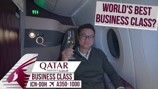 Qatar Airways Qsuites A3501000 Review · Seoul  Doha [upl. by Deeyn]