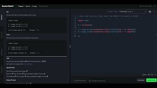 Hackerrank Python Solution 12 Numpy  Dot and Cross [upl. by Lilli]