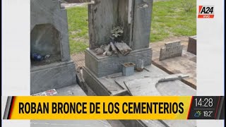 🚨 Delincuentes en el cementerio profanan tumbas y se roban el bronce [upl. by Salohci]