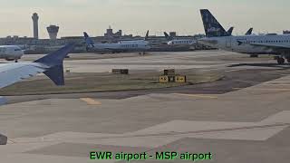 Take off from Newark Intl airport to landing in Minneapolis Intl airport [upl. by Maggio]