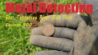 Looking for treasures metal detecting a river side park in East Tennessee  Minelab Equinox 900 [upl. by Wagner726]