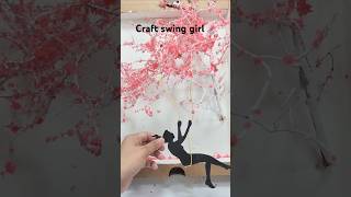 Swing girl Wall decor craft diy cardboard craft dry tree branch craft five minutes craft [upl. by Lyndsie179]