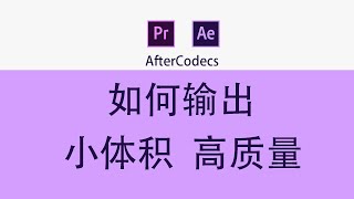 AE PRO零基础如何输出小体积高质量视频？AfterCodecs帮你解决 [upl. by Noseaj]