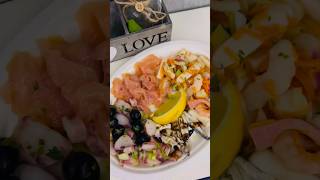 Seafood and salmon salad cookingtutorial seafooddishes italianfood antipasti [upl. by Anahsak]