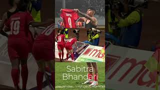 Sabitra Bhandari Samba Score Goal vs India SAFF Championship 2024 [upl. by Enelegna]