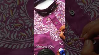 New panjabi designhandprint panjabi viralreelschallenge art share video [upl. by Lyrak]