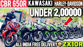 Indias Biggest Used Superbike showroom from all about Bikes unbeatable price for sale Ninja Harley [upl. by Gnod720]