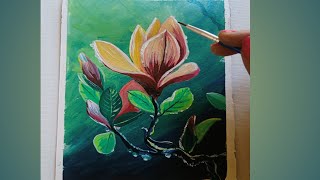 How to paint mangolia flower paintingacrylic painting [upl. by Esina]