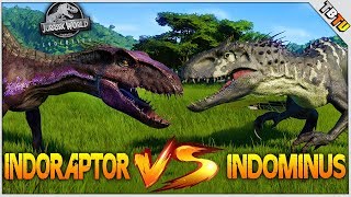 🔥 NEW INDORAPTOR Vs INDOMINUS REX FULLY MUTATED Jurassic World Evolution DLC Dinosaur Battle [upl. by Leva376]