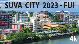 Suva City  Fiji 4K By Drone 2023 [upl. by Nesline]