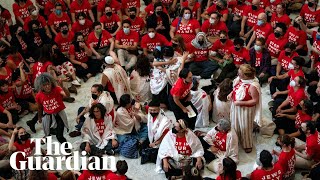 ProPalestine protesters occupy Congress building and call for Gaza ceasefire [upl. by Aihsotal]