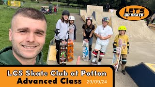 LGS Skate Club at Potton Advanced Class  290924 [upl. by Eerok]