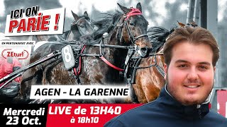 ICI on PARIE  Agen Quinté et pronostics en live de lhippodrome Mercredi 23 Octobre 2024 [upl. by Ahtebat723]