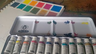 Schminckes 12 x 5ml gouache set review PART 1 [upl. by Noet]