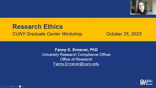 Research Ethics Webinar  Fall 2023 [upl. by Noicnecsa365]