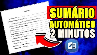 Fazer Sumario no Word ABNT ATUALIZADO  Como fazer um Sumário Automático ABNT 2023 [upl. by Chapnick]