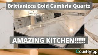 Brittanicca Gold Cambria Quartz Color Countertop with Island [upl. by Mehitable]