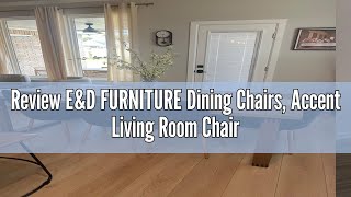 Review EampD FURNITURE Dining Chairs Accent Living Room Chair Set of 2 Beige Kitchen and Dining Room [upl. by Hobbie770]