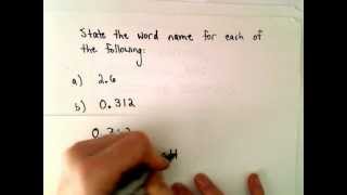 Word Names for Numbers Involving Decimals [upl. by Ahc]