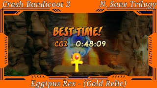 Crash Bandicoot 3 Warped  Eggipus Rex Gold Relic [upl. by Yrakaz]