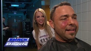 Emma sneaks up on a flustered Santino SmackDown March 21 2014 [upl. by Ssor]