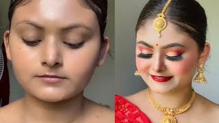 Typical Nepali full face makeup step by step  parlour jasto makeup gharma kasari garne [upl. by Yenahpets]