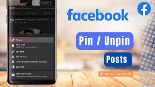 PinUnpin Any Post on Facebook 2022 on Phone [upl. by Yelah]