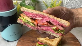 Super Healthy and Delicious 😋 Beetroot Hummus Sandwich [upl. by Daly462]